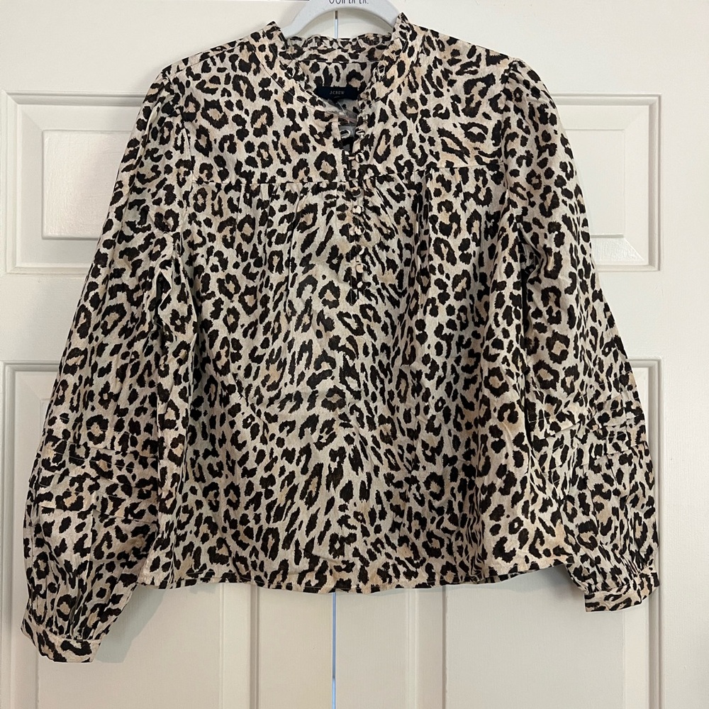 NWT J.Crew Leopard Blouse size M